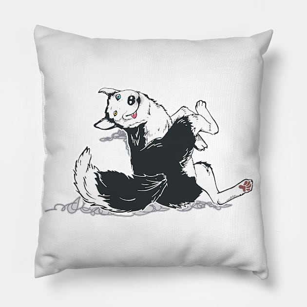 Smiling Husky2 Pillow by princeliaw