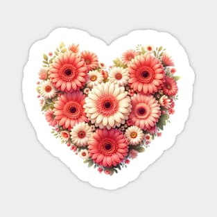 Heart Shaped Flowers Magnet