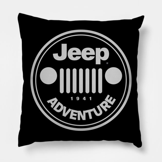 Adventuring JEEP est 1941 Pillow by Diamond Creative