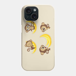 Monkeys with banana Phone Case