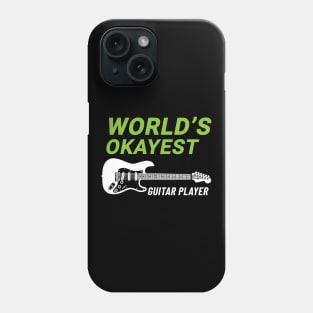 World's Okayest Guitar Player S-Style Electric Guitar Dark Theme Phone Case