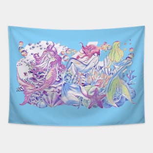 Seabed with mermaids Tapestry