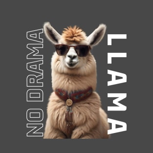 No Drama Llama Cool Alpaca Wear Sunglasses T-Shirt