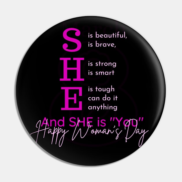 International Women's Day Pin by D'via design