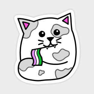 genderqueer pride flag cat Magnet