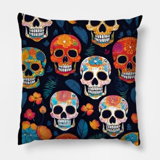 Colourful skull pattern Pillow