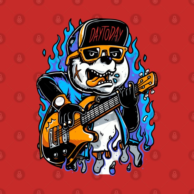 Panda Guitarist Illustration by Mako Design 