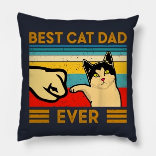 Best Cat Dad Ever - Vintage Retro Pillow