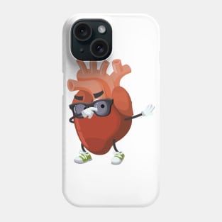 Dabbing cartoon anatomical human heart organ Phone Case