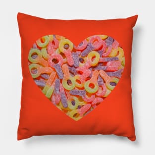 Sour Keys Candy Photo Heart Pillow