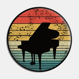 Piano And Music Notes Pin