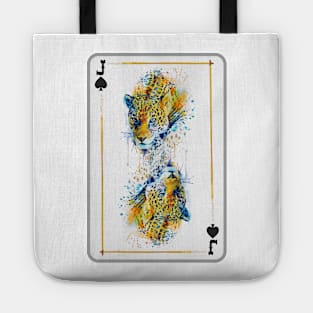 Leopard Head Jack Of Spades Playing Card Tote