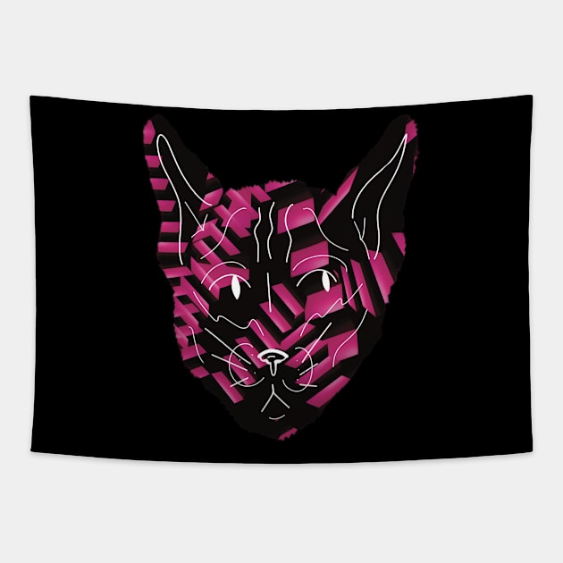 Liminal Spaces Cat Pink Design Tapestry by IgorAndMore