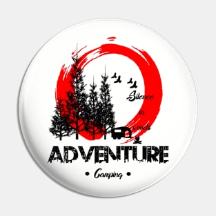 Adventure camping silence in woods Pin