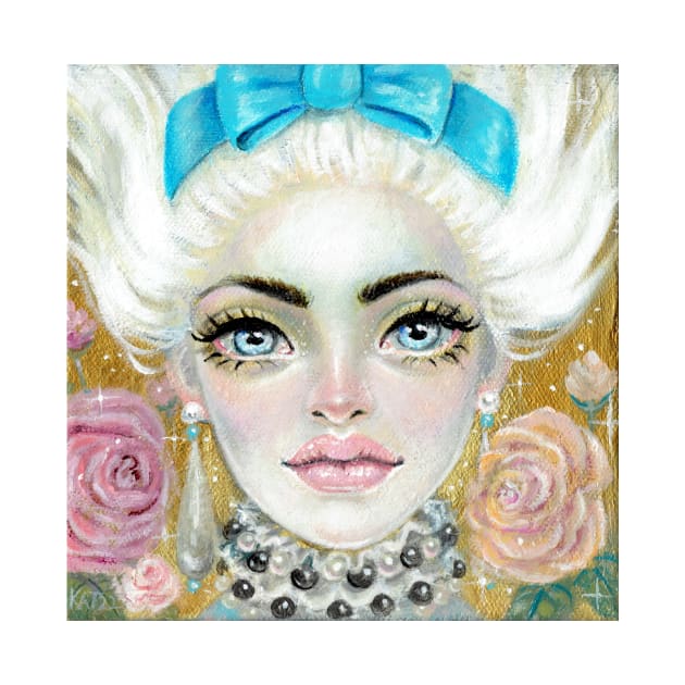 Marie Antoinette with Blue Bow by KimTurner