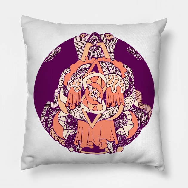 Peach Circle of Ornament Pillow by kenallouis