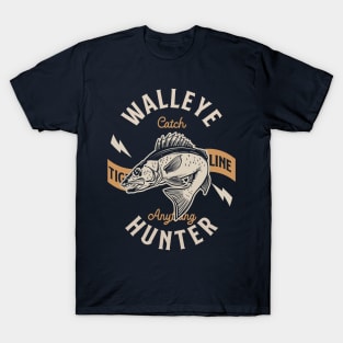 Walleye Fishing Shirt Walleye Fisherman Pine Forest T Shirt-Bawle