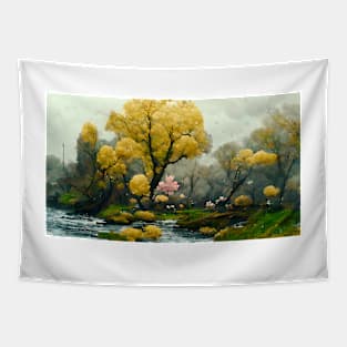 Japanese Landscape Oil Painting Tapestry