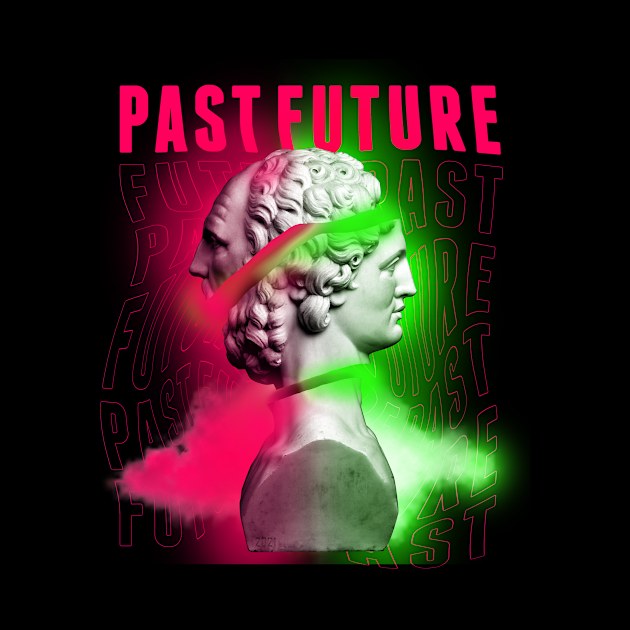 Janus Mythology Vaporwave Pink and Green 2 by gastaocared