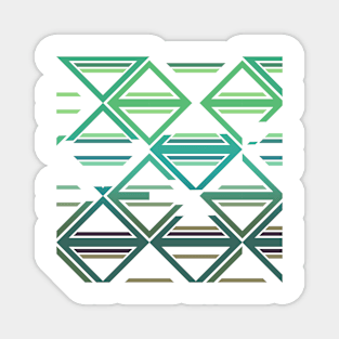 Geometric pattern minimal green and blue Magnet