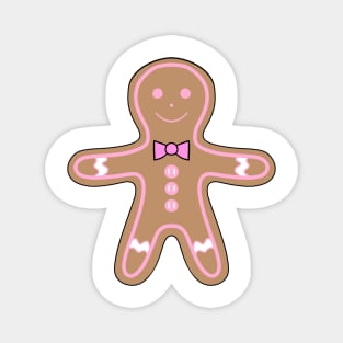 GINGERBREAD Man Christmas Cookie Pink Icing Magnet