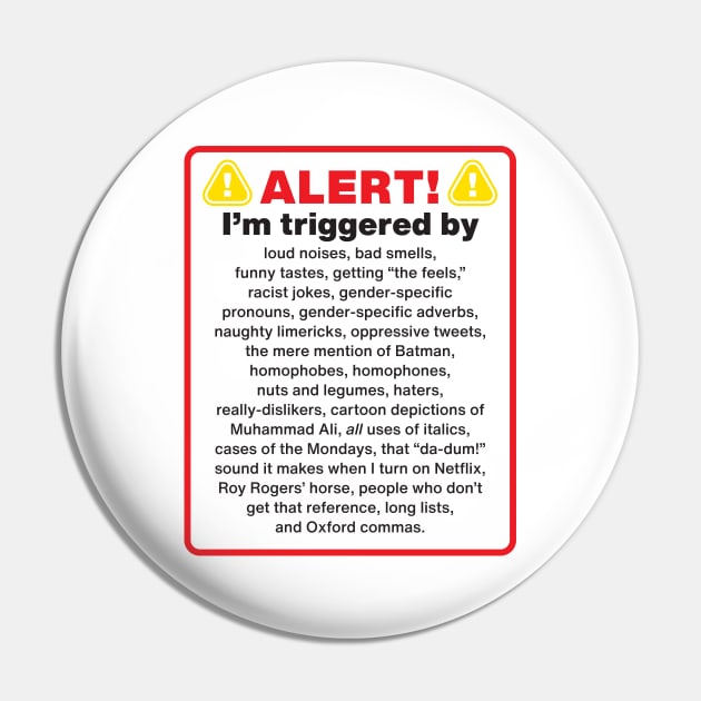 Trigger Warning Pin by BeeCarp