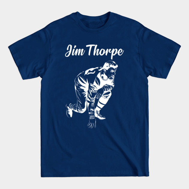 Jim Thorpe Native American Athlete Sports Wear Retro Pop Art White - Jim Thorpe - T-Shirt