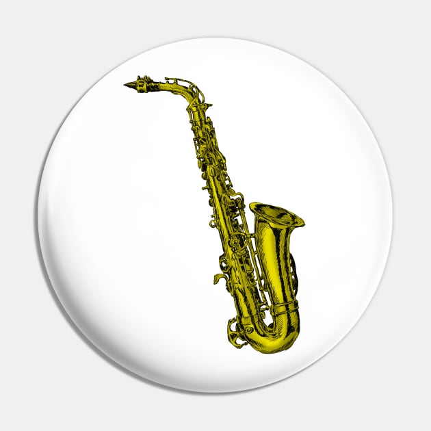 Saxophone Print Pin by rachelsfinelines