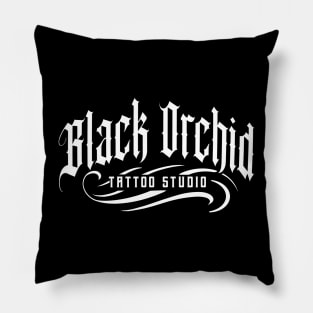 Black orchid tribal Pillow