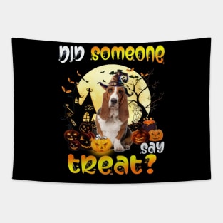 Basset Hound Did Someone Say Treat Happy Halloween Tapestry