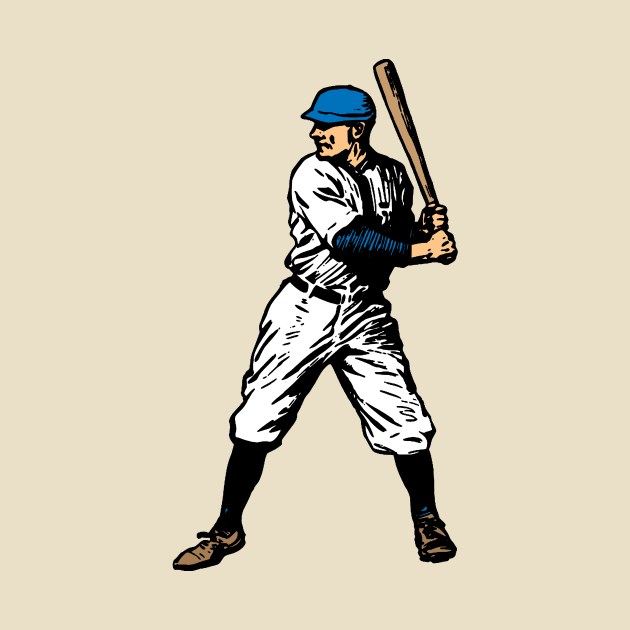 Vintage Baseball Player (Blue) by GloopTrekker