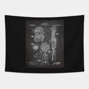 Rocket Ship Patent - Nasa Rocketship Art - Black Chalkboard Tapestry