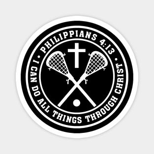 Lacrosse Philippians 4:13 Jesus I can do all Things Christian LAX Magnet