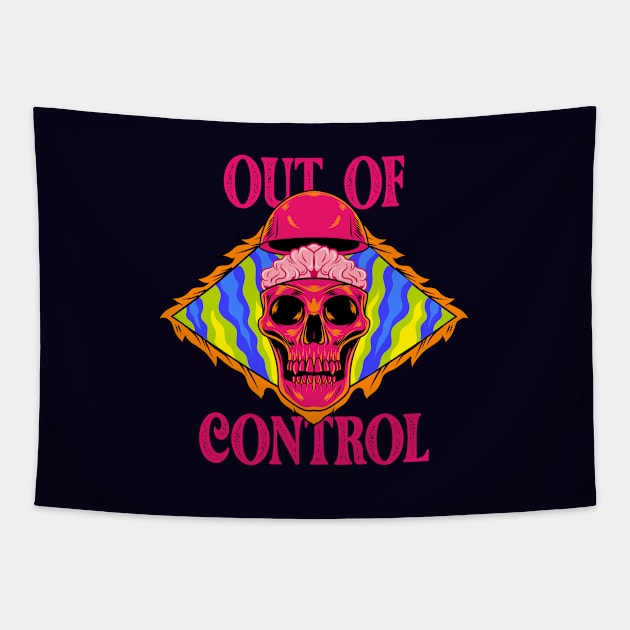 Vintage Skull - Out of Control Tapestry by Harrisaputra