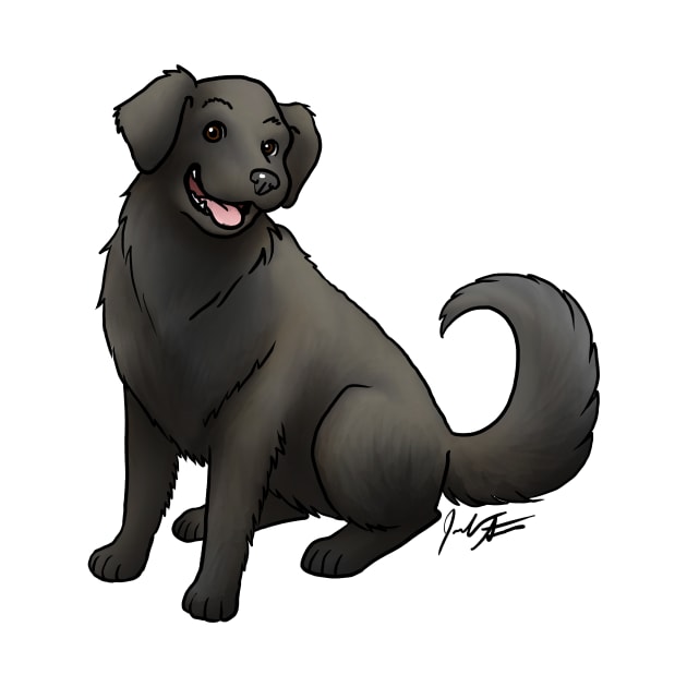 Dog - Flat Coat Retriever Golden Black by Jen's Dogs Custom Gifts and Designs