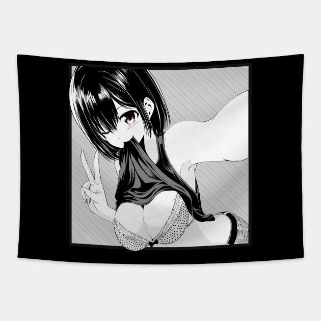 Waifu Material Otaku Lewd Anime Babe Selfie Peace Girl - Waifu Material  Hentai Lewd Anime - Long Sleeve T-Shirt