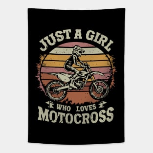 Just A Girl Who Loves Motocross Tapestry