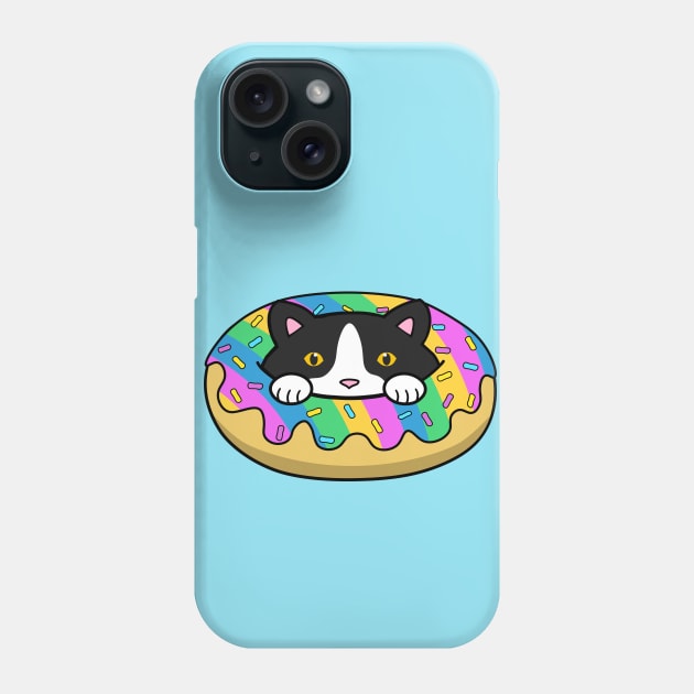 Cute Rainbow Donut Cat Phone Case by Purrfect