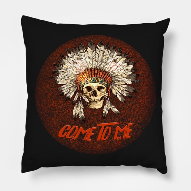 Limited Edition: Indian Tribal Headdress With Skull Pillow by textops