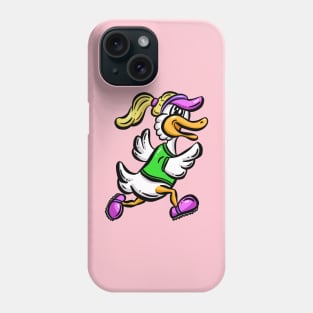 Cartoon Running Female Duck Exercising Illustration Phone Case