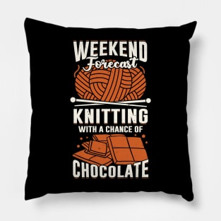 Knitting Knitter Chocolate Lover Gift Pillow