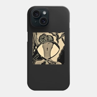 sepia art deco summer hat Phone Case