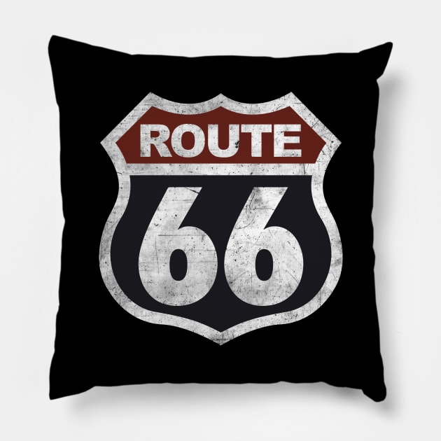 Historic Route 66 Vintage Pillow by TextTees