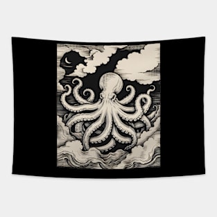 Big Octopus Swimming in the Ocean Tapestry