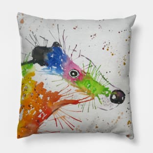 Colourful Badger and a Bumble bee Pillow