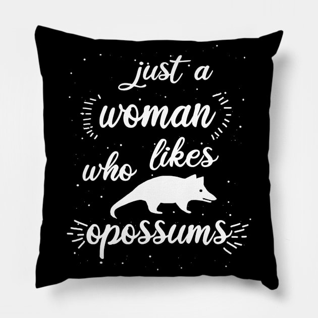 Women Opossum Love Girls Saying Happy Pillow by FindYourFavouriteDesign