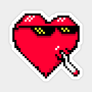 Red Heart with Meme Glasses Magnet