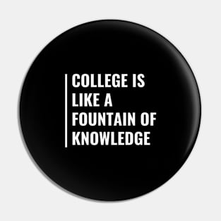 College Is Like a Fountain of Knowledge Pin