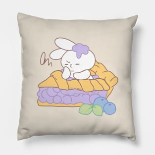 Cute rabbit in Blueberry Pie cute dessert Pillow