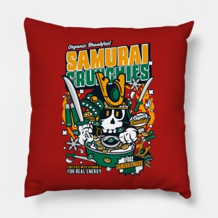 Retro Cartoon Cereal Box // Cereal Samurai Crunchies // Funny Vintage Breakfast Cereal Pillow